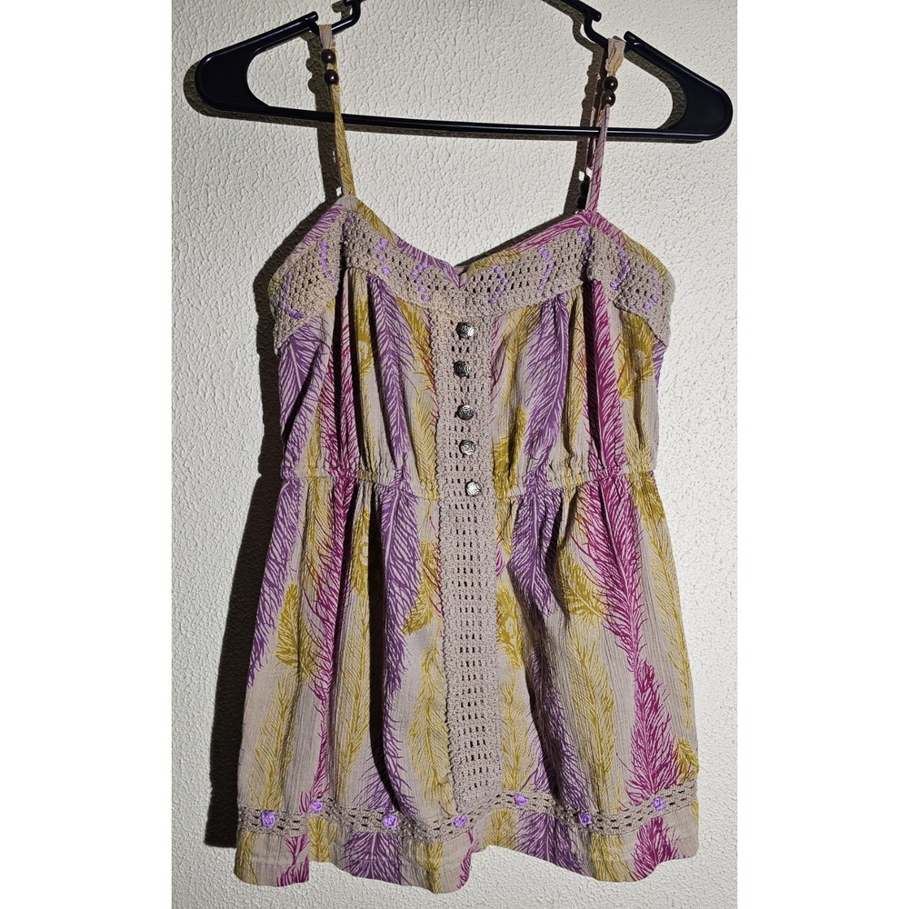 Vintage DKNY Y2K  Babydoll Sweetheart Camisol 100% Cotton Sz S Boho Grunge Fairy
